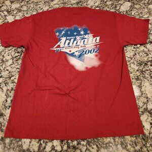 Vintage 2002 Harley Davidson Size L Red Hanes Beefy Atlanta NWOT